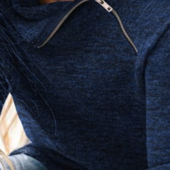 Zipper Blue Sweatshirt - Picture 2 of 4